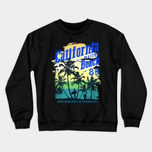 California malibu beach 86, California Surfing beach Vacation  Palm Trees Tropical Crewneck Sweatshirt